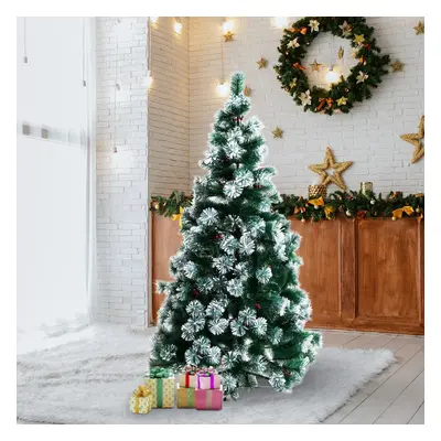 (5ft / 150cm) Homcom Christmas Tree Artificial Berry Xmas with Metal