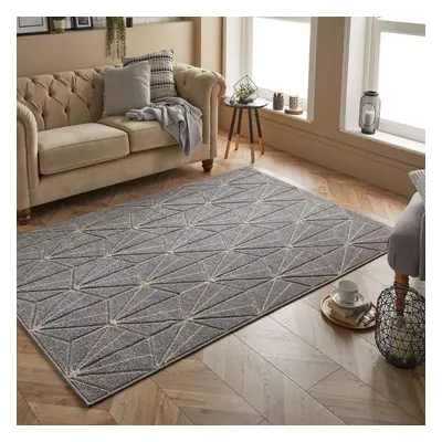 (11. 750N Diamond - Grey, x cm) Modern Geometric Floral Abstract Area Rugs Check Multi Coloured 