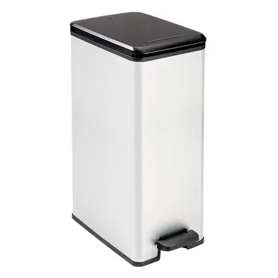 Slim Metal Effect 90% Recycled Kitchen Pedal Touch Deco Bin, Silver, Litre