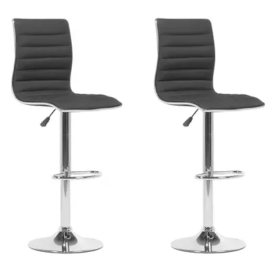 Set of Bar Chairs LUCERNE Swivel Black