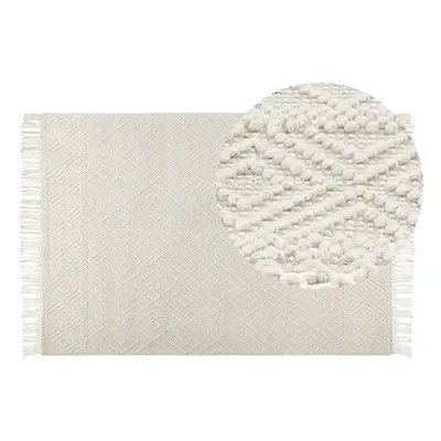 Wool Area Rug x cm Beige DARENDE