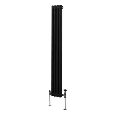 (1800mm x 202mm, Black) Traditional Column Radiator Heater