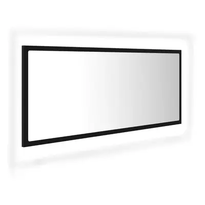 vidaXL LED Bathroom Mirror Black 100x8.5x37 cm Acrylic Washroom Wall Mirror