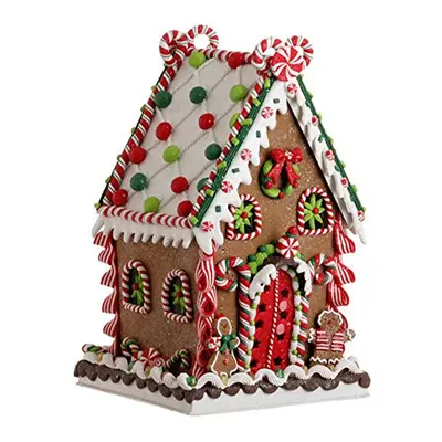 RAZ Imports - Multicolored Gingerbread House 13.5"