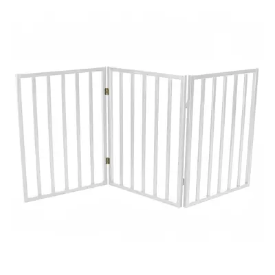 Oypla White Dog Safety Folding Wooden Pet Gate Portable Indoor Barrier