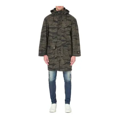 (XL) DIESEL J TIGER Mens Hoody Puffer Jacket Camouflage Overcoat