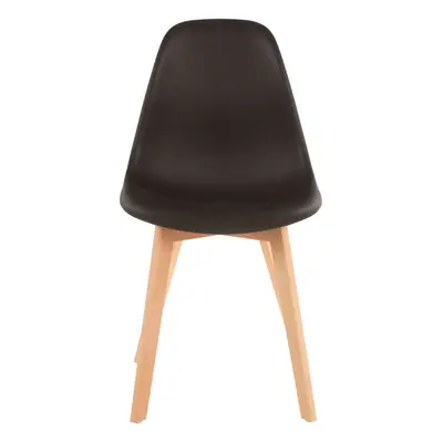 Premier Housewares Stockholm Black Chair with Wood Legs