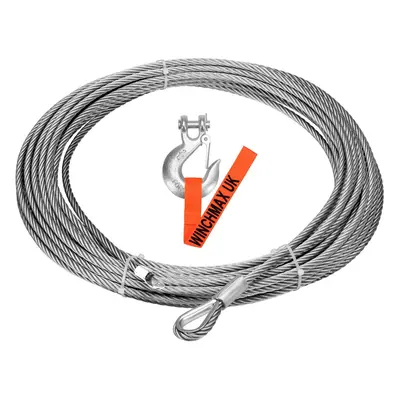 WINCHMAX Winch Cable/Wire Rope 15m x 9.5mm with 3/8 inch Clevis Hook. Suitable for winches up to