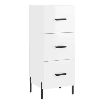 vidaXL Sideboard Storage Cabinet Cupboard High Gloss White Engineered Wood