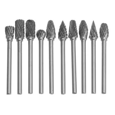 10pcs 3mm Shank Tungsten Carbide Burr Rotary File Drill Bits Cutter