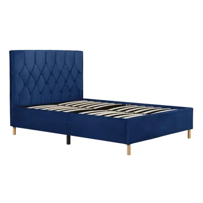 Blue Small Double Bed Frame Birlea Loxley 120cm 4FT Navy Fabric Bedstead