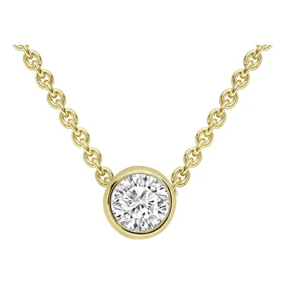 Jewelco London 18ct Yellow Gold Diamond Donut Bezel Slider Solitaire Necklace 0.9mm 18" 45cm 5pt