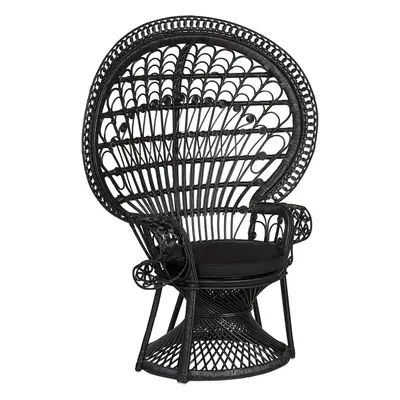 Peacock Chair EMMANUELLE Rattan Black