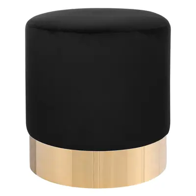 Velvet Pouffe Black SOPHIA