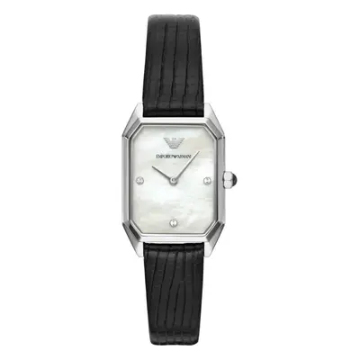 Emporio Armani Gioia Ladies Watch AR11148 White Black Leather Strap UK SELLER