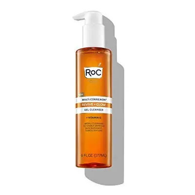 RoC Multi Correxion Revive + Glow Gel Cleanser With Vitamin C and Glycolic Acid, Citrus, Ounce