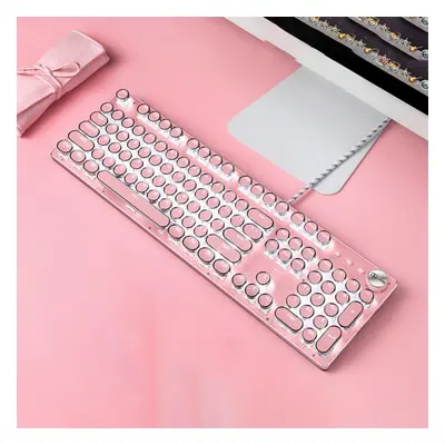 Retro Mechanical Gaming Keyboard Key, LED Backlit Keyboard-Cherry blossom pink