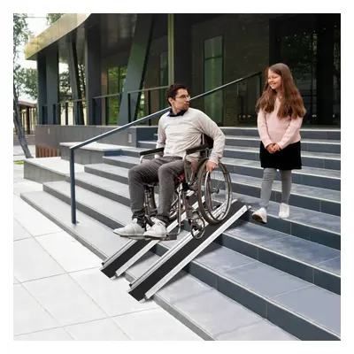 (7FT) WestWood Portable 2PCS 5FT 7FT Wheelchair Ramps Fold Adjust Mobility Scooters