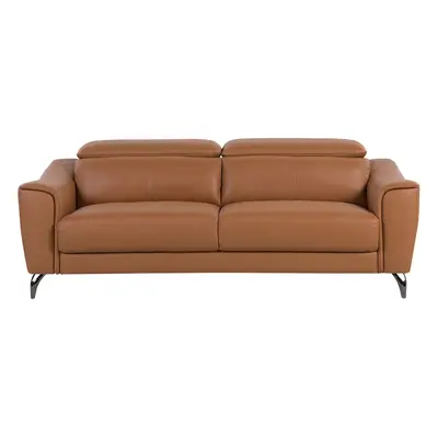 3 Seater Leather Sofa Golden Brown NARWIK