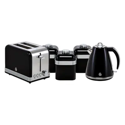 Swan Retro STRP3022BN Kettle And Toaster Set - Black