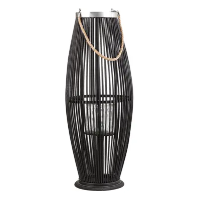 Wooden Candle Lantern cm Black TAHITI