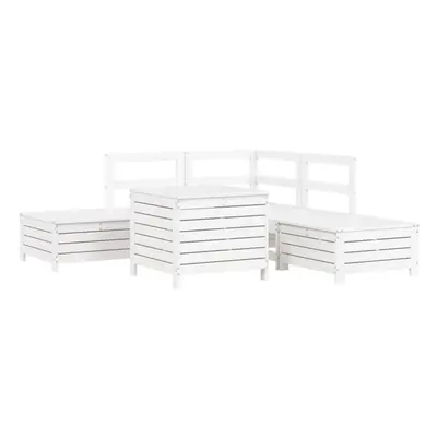 (white) vidaXL Garden Sofa Set Piece Outdoor Sofa Corner Sofa White Solid Wood Pine