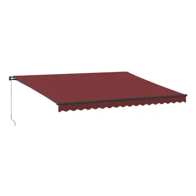 vidaXL Manual Retractable Awning Outdoor Privacy Screen Burgundy 450x300 cm