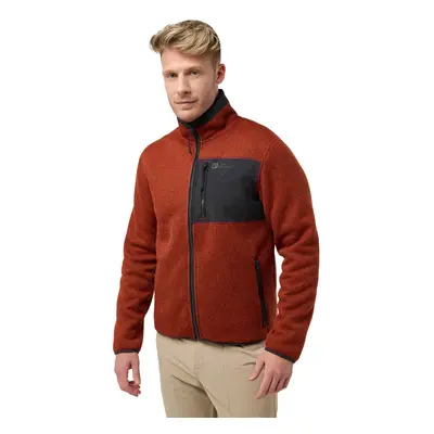 (XL, Intense Rust) Jack Wolfskin Mens Kaminfeuer Lightweight Lined Sherpa Fleece Jacket