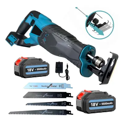 Cordless Reciprocating saw 4Blades 2x5.5A Battery -Makita Compatible