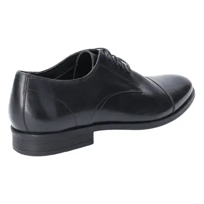 (Black, (Adults')) Hush Puppies Ollie Cap Toe Leather Men's Black Lace-Up Shoes