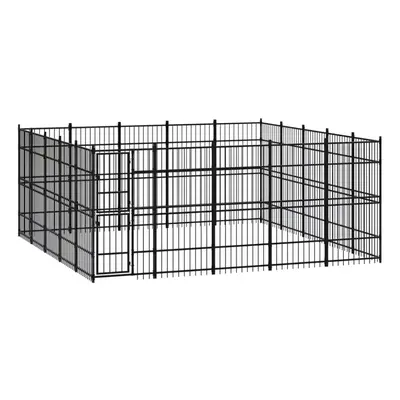 vidaXL Outdoor Dog Kennel Steel Outdoor Puppy Enclosure Dog Pet Supply Cage