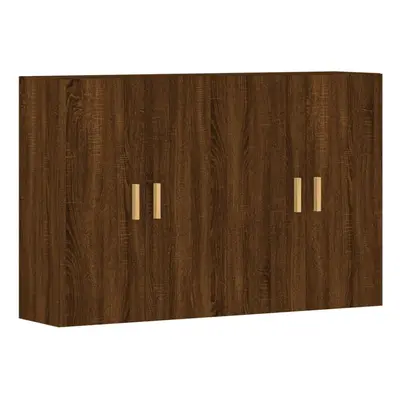 vidaXL Wall Mounted Cabinets Bathroom Cabinet pcs Brown Oak Engineered Wood