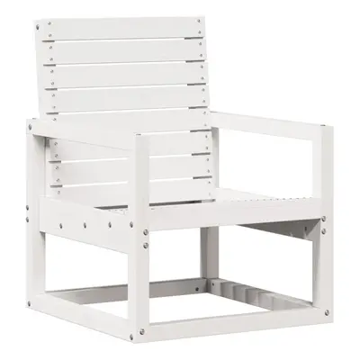 vidaXL Garden Chair Outdoor Dining Chair Balcony Chair White Solid Wood Pine