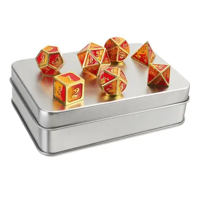 () 7PCS/SET Creative Metal Multi-faced Dice Set Heavy Duty Polyhedral Dices Role Playing Game Pa