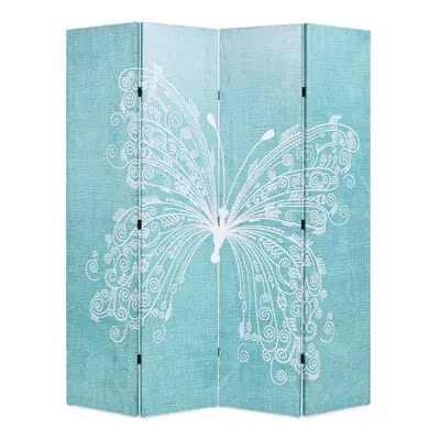 vidaXL Folding Room Divider 160x170cm Butterfly Blue Paravent Privacy Screen