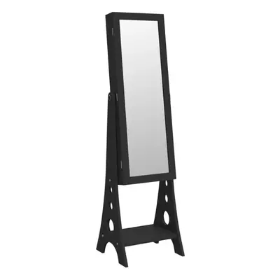 (black) vidaXL Mirror Jewellery Cabinet with LED Lights Free Standing Mirror White