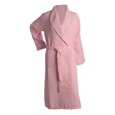 (Pink, Small - UK 10/12) Slenderella Ladies Lightweight Waffle Shawl Collar Dressing Gown