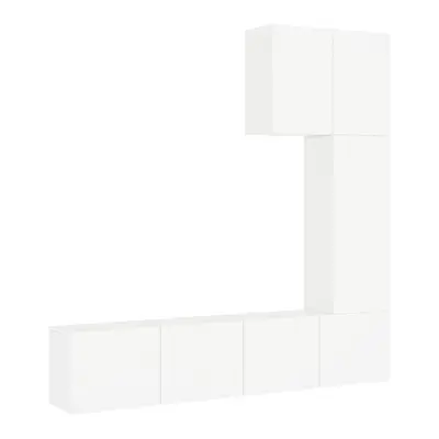 (white) vidaXL TV Wall Units Piece Floating TV Wall Unit TV Stand Engineered Wood