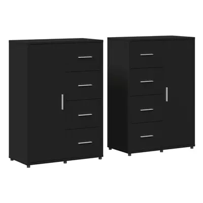 vidaXL Sideboards Cupboard Side Cabinet Highboard pcs Black Engineered Wood