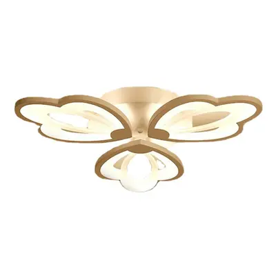 (3 Heads, Warm Light) Leaf Acrylic LED Ceiling Light Pendant Lamp Hallway Bedroom Dimmable Fixtu