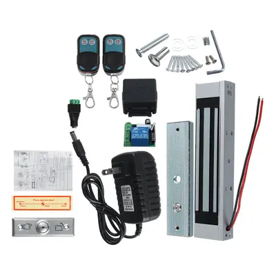 Door Access Control System Electric Magnetic Door Lock 300LB & Remote Controls