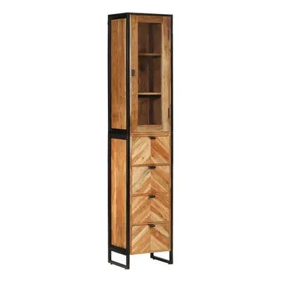 vidaXL Bathroom Cabinet Vanity Unit Storage Cupboard Iron & Solid Wood Acacia