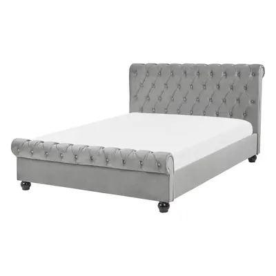 Bed AVALLON x cm (EU Double) Velvet Grey