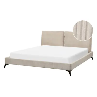 Bed MELLE x cm (EU Super King) Corduroy Taupe