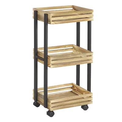 Kitchen Trolley LETINO Metal Light Brown