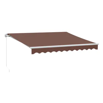 vidaXL Manual Retractable Awning Privacy Screen Sunshade Brown 300x250 cm