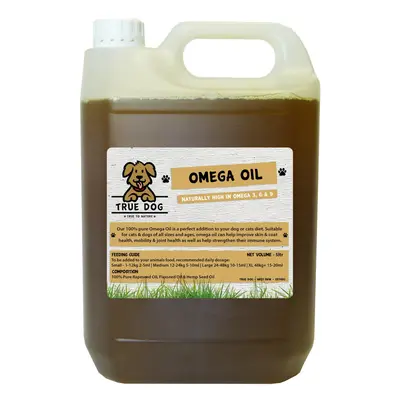 True Dog Premium Omega Oil for Dogs litre, High in Omega 3, & 9, Hemp Oil, Flax