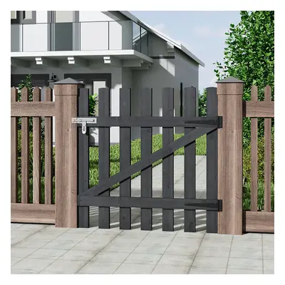 (Grey, 90*90cm) Pine Wood Garden Pedestrian Fence Gate Backyard Entrance Gate with Latch