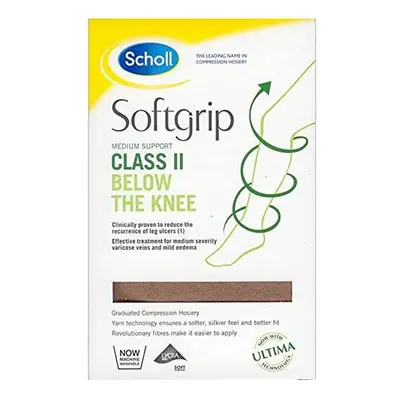 Softgrip Medium Support Class II Compression Stockings for Women - Below The Knee, Open Toe - Na