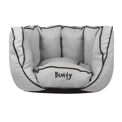 (Medium, Capri Light Grey) Bunty Oyster Dog Bed | Extra Plush Base and High Walls